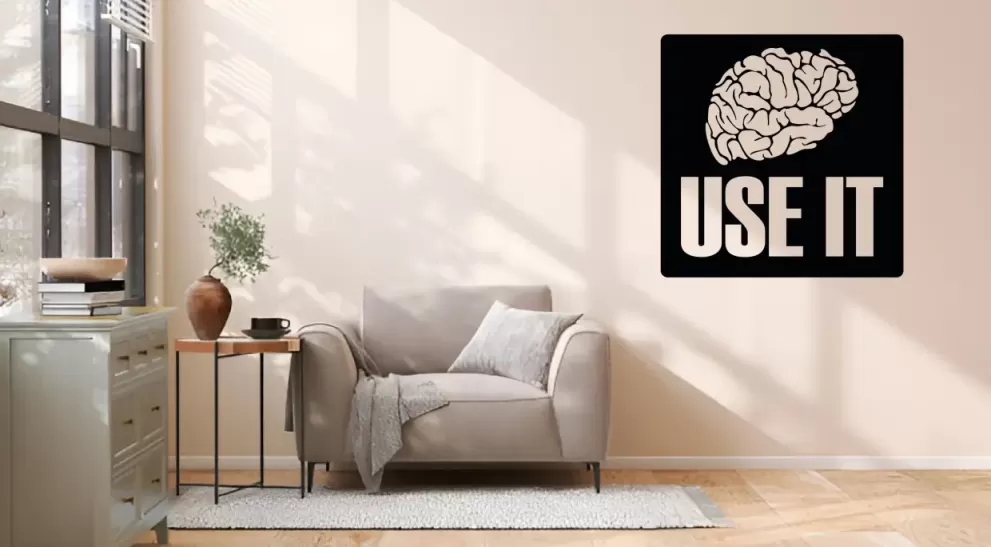 Decor metal motivational Use It (brain) 50x50cm
